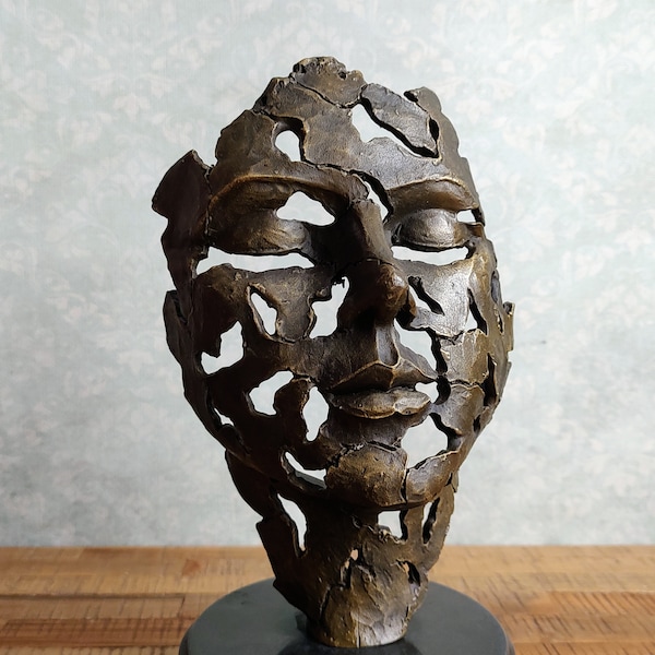 Visage - Masque - Dali - Sculpture en bronze