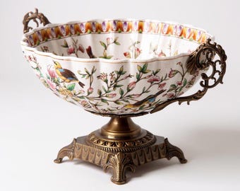 WL 1895 Wong Lee Porcelain Bowl and Bronze,luxurious Large Bowls