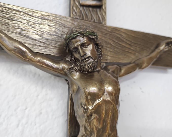 Classic Crucifix Wall Cross - Handmade Religious Home Decor, Christian Faith Gift