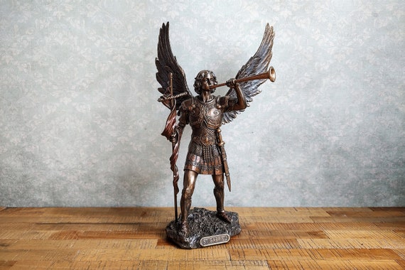 Archangel Gabriel Statue: Bronze Finish Resin, 13 Inch Angel of Revelation  - Etsy Denmark