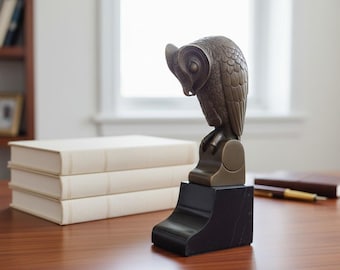 Art Deco Bronze Owl Sculpture - after Mendes da Costa