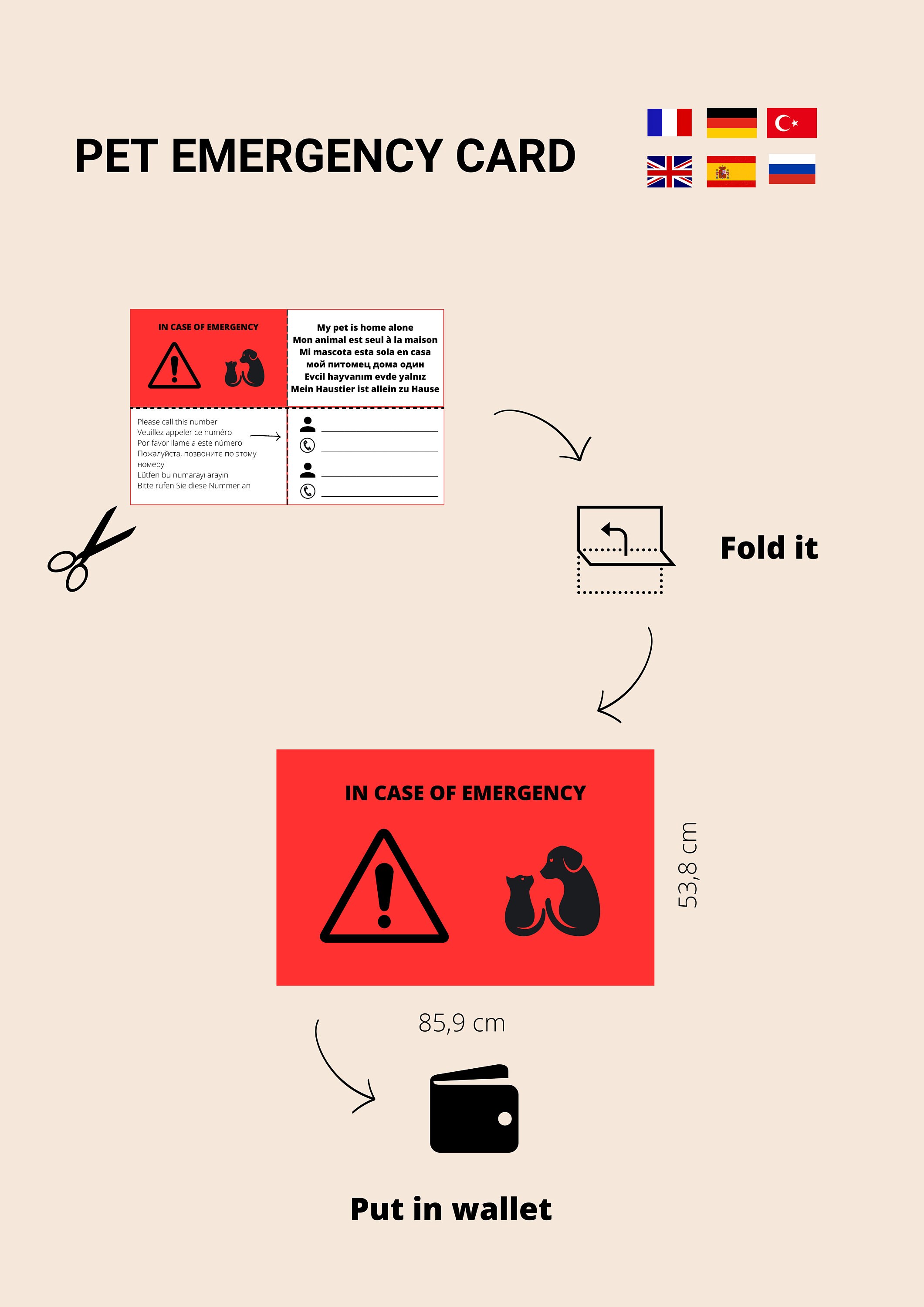 Pet Emergency Information Card - Etsy