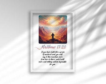 Custom Bible Verse Quote on Beautiful Picute for Frame [A4]