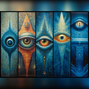 Third Eye Series - Blue Edition. Android & IPhone Wallpaper - 5 Pack Digital Download