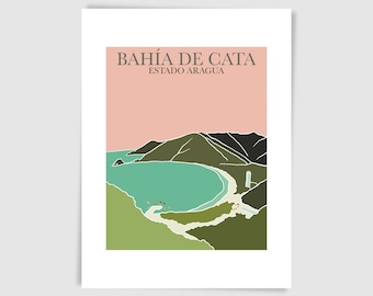 Bahia de Cata Art Print | Venezuelan Beach Illustration