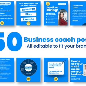 50 Canva-sjablonen voor zakelijke coaches | Coachingsjablonen | Aangepaste sociale media-sjablonen