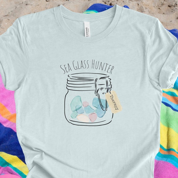 Sea Glass Therapy T-Shirt Ocean Lover Shirt Sea Glass Collector T Shirt Sea Glass Lover Shirt Beach Lover Shirt Sea Glass  Mermaid Tears