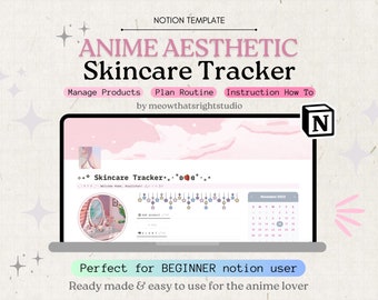 Notion Template Skincare Tracker, Notion Planner Beauty Tracker, Skincare Manager Notion, Skincare Routine Planner, Notion Skincare Template