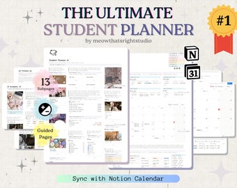 Notion Student Planner Template, de ultieme academische organizer (digitale download)