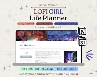 Glow Up 2025, That Girl Life Planner Notion Template, ästhetischer Dashboard Digitaler Planer, All in einer Vorlage, ADHS freundlich
