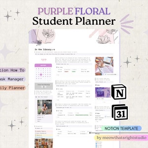 2025 ADHD-Friendly Student Planner Notion Template | Minimalist, Aesthetic Digital Student Dashboard | Academic & Assignment Tracker