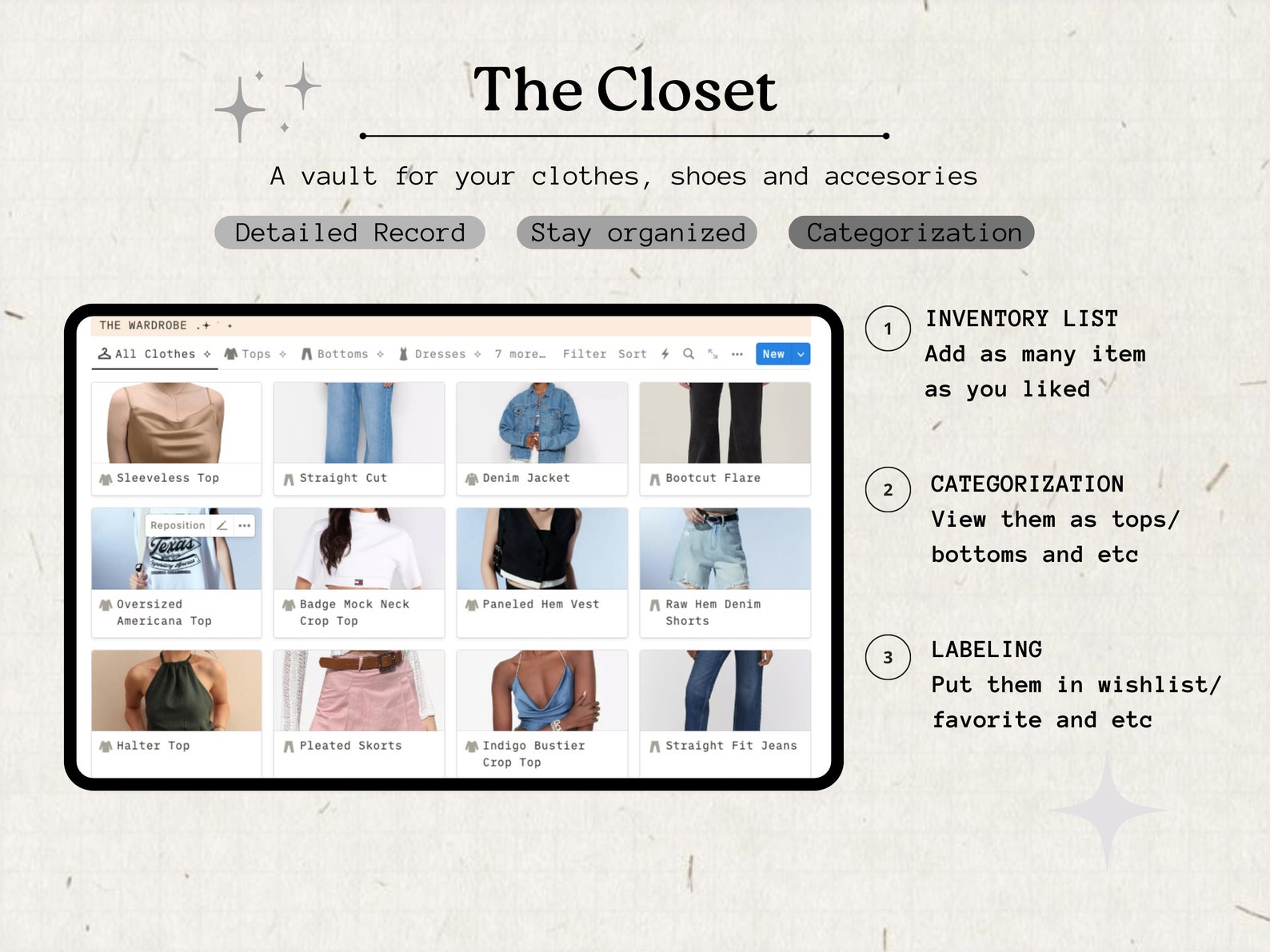 Wardrobe Manager Notion Template, Notion Outfit Planner Template ...