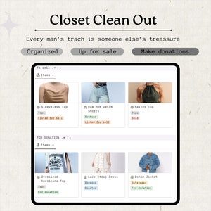 Wardrobe Manager Notion Template, Notion Outfit Planner Template ...