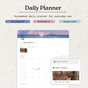 May include: A screenshot of a website for a daily planner. The website has a light blue and white color scheme and features a calendar, a to-do list, and a section for notes. The text on the website says "Daily Planners" and "Today's Planner".