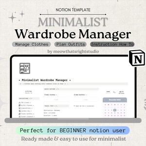 Wardrobe Manager Notion Template, Notion Outfit Planner Template ...