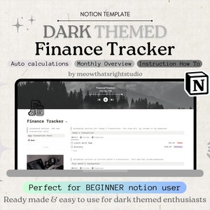 Finance Tracker Notion Template | Personal & Business Financial Planner | Budgets, Income Goals, Log Transactions, Subscriptions, Debt, Tax