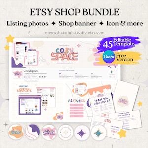 Etsy Shop Kit Etsy Shop Bundle Kit Template Aesthetic Etsy Shop kit Logo Templates Etsy listing mockup photo videos banners Branding Kit