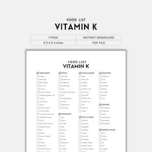 Vitamin K, Vitamin K Foods, Rich Foods, Food List, Vitamin K Sources, Vitamin K Benefits, Food Source, Grocery List, Food Guide, Shopping