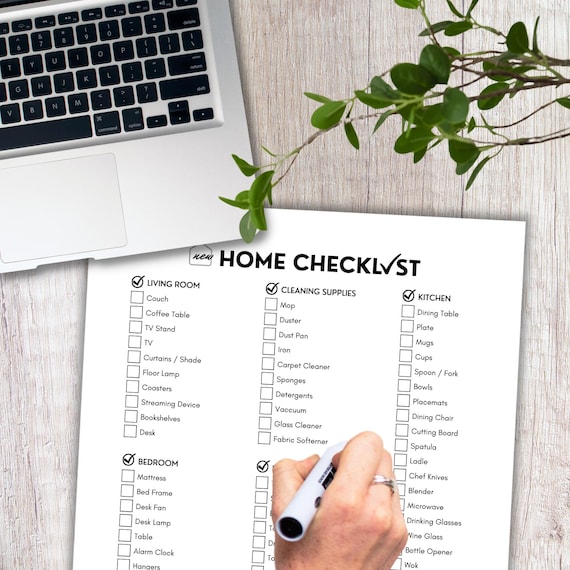 New Home Checklist, First Apartment Checklist, Moving Checklist, First House Checklist Printable, Apartment Essentials, Our First Apartment