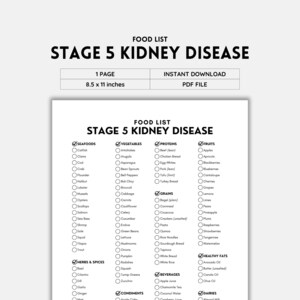 Stage 5 Kidney Disease, Kidney Disease Diet, Renal Diet, Kidney Food List, Kidney Friendly Food, Food List, Chronic Illness, Grocery List