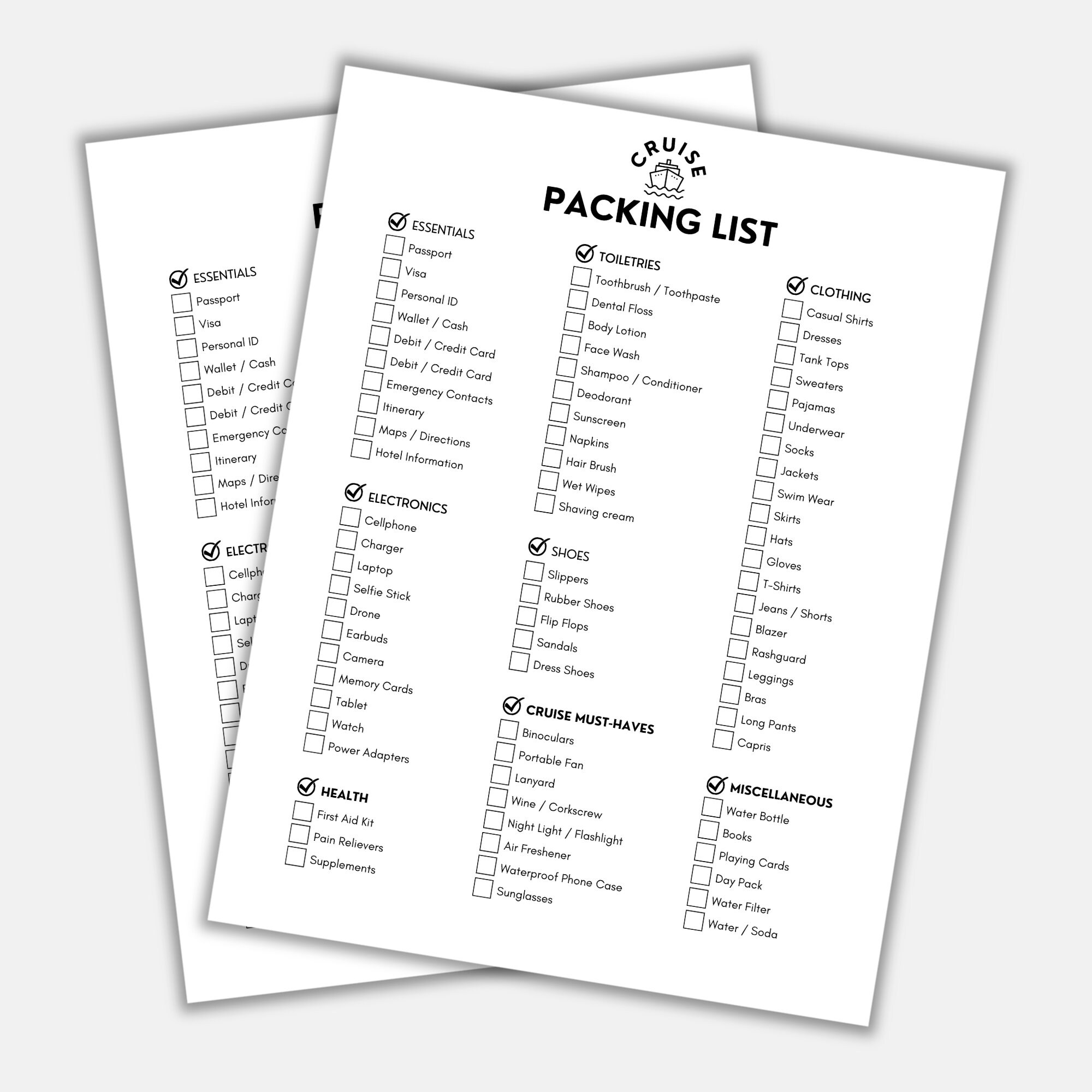 Cruise Packing List, Packing Checklist, Packing List, Cruise Checklist ...