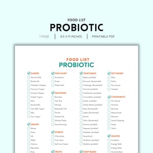 Probiotic, Probiotic Diet, Probiotic Rich Foods, Probiotic Foods, Fermented Foods, Healthy Gut Foods, Gut Health, Natural Probiotics, PDF