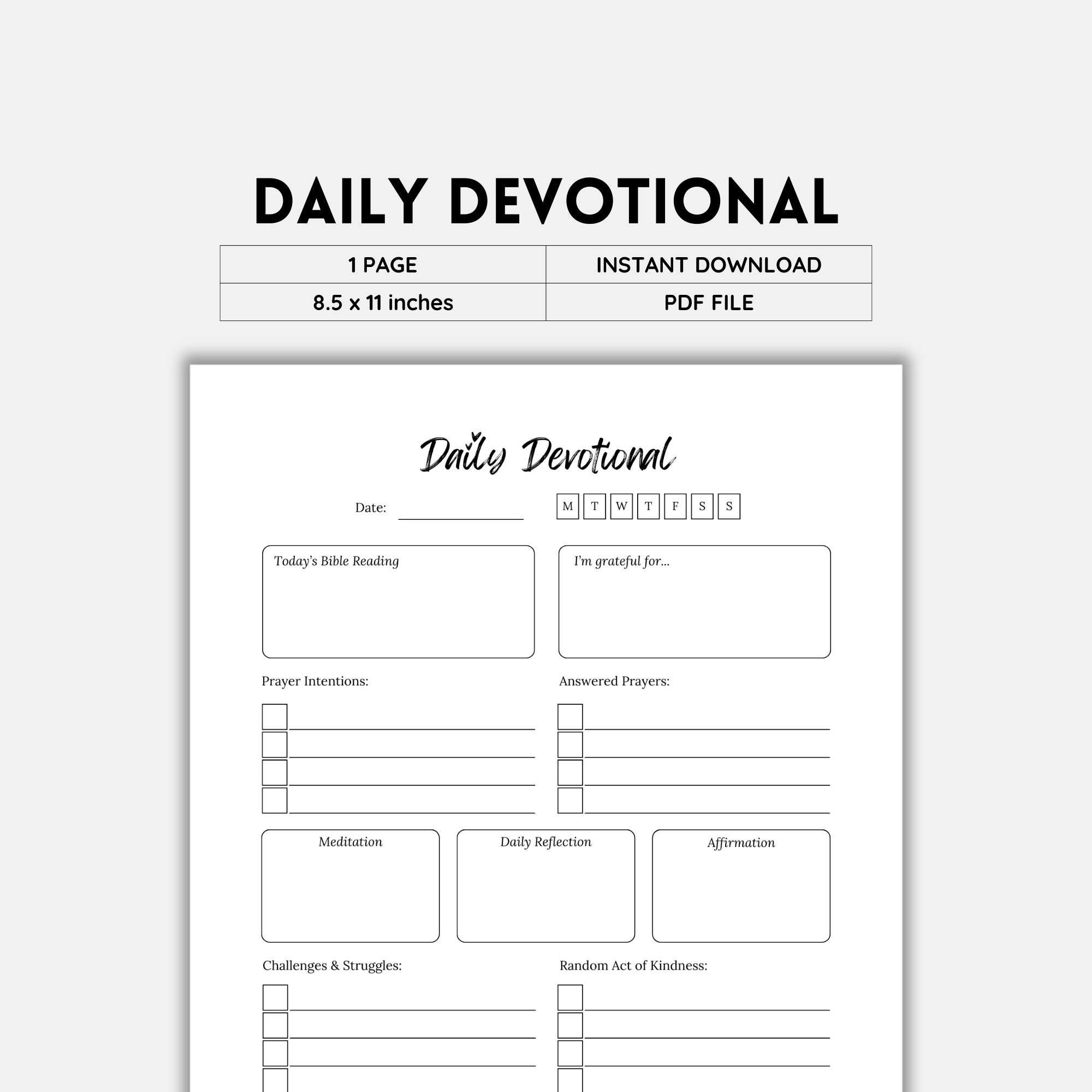 Daily Devotional, Devotional Journal, Devotional Planner, Daily Prayer Journal, Daily Routine