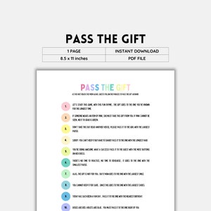 Pass The Gift Game, Pass The Prize Game, Left Right Game, Pass The Parcel, Pass The Present, Holiday Party Game, Ice Breaker Games, PDF File