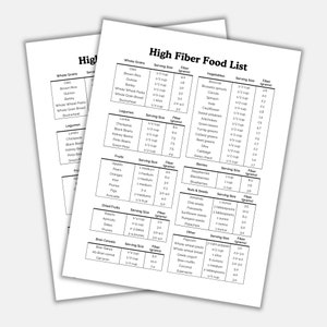 High Fiber Food List, Diabetic Food List, Low Carb Food List, Grocery ...