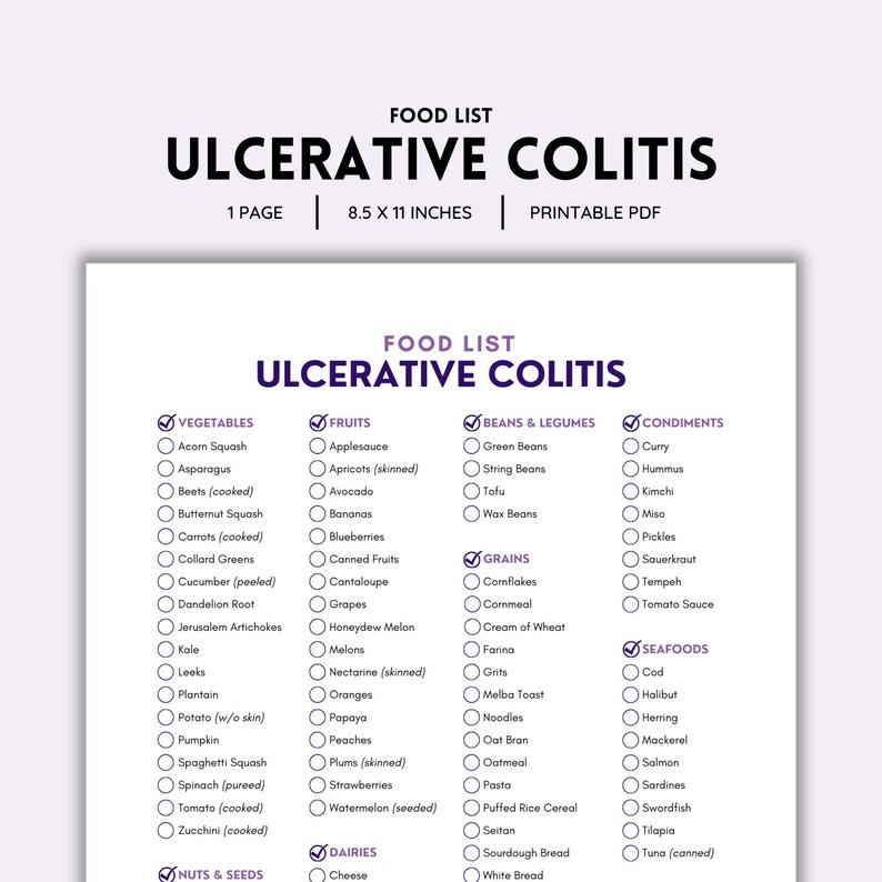 Ulcerative Colitis, Food List, Diet Plan, Anti-inflammatory, Gut Health, Digestive Health, Crohn ...