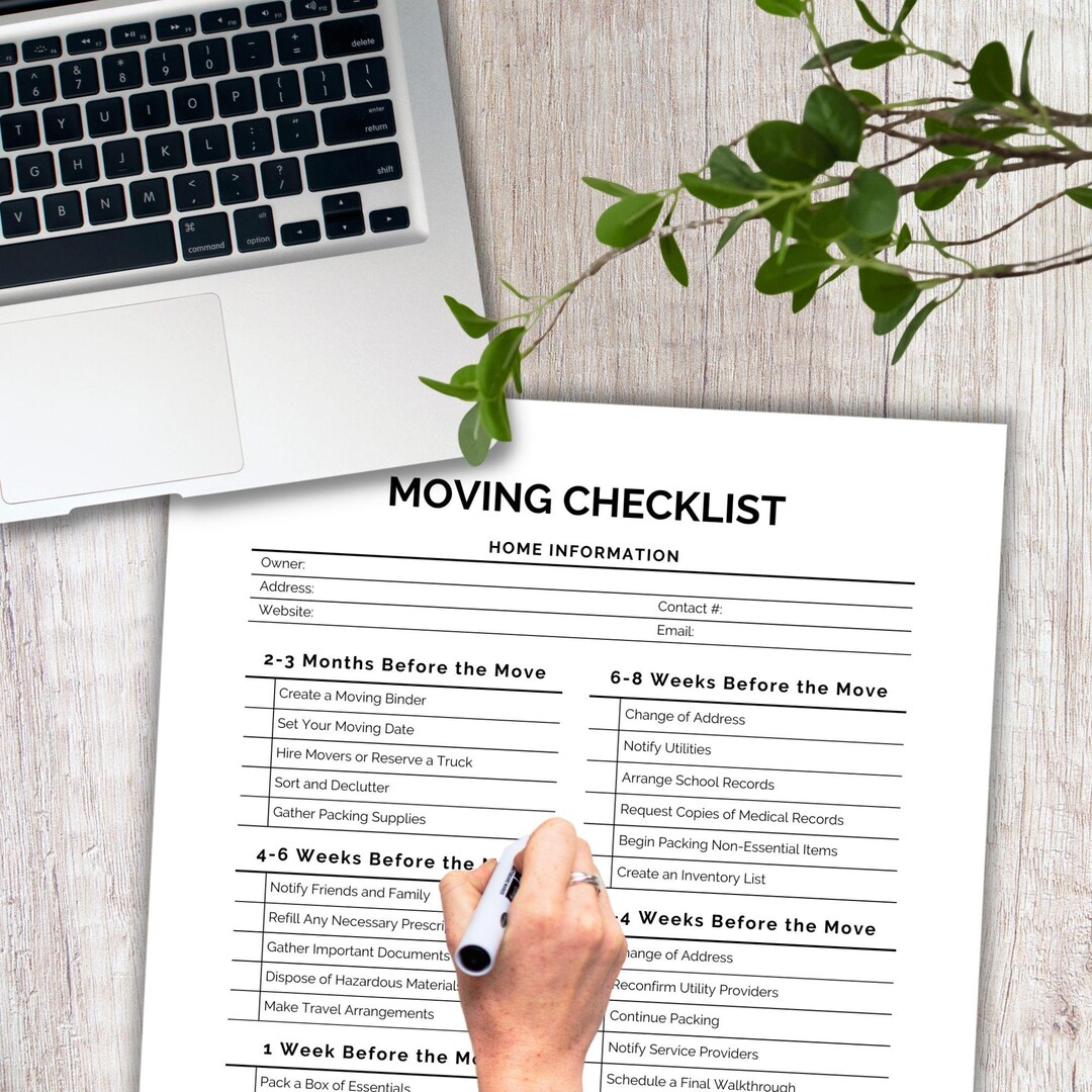 Moving Checklist Planner | Home Packing Organizer (instant Download) - Etsy