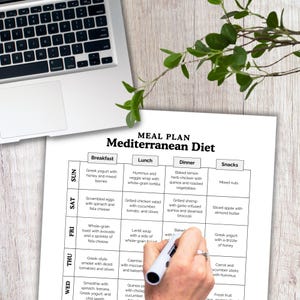 Mediterranean Diet, Meal Plan, Diet Plan, Weekly Meal Plan, Meal Prep Planner, Low Carb Meal Plan,  Meal Calendar, Family Meal Plan, PDF