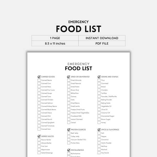 Emergency Food, Food List, Survival Food, Emergency Supplies, Shelf Stable Food, In Case Of Emergency, Emergency Printable, Food Inventory