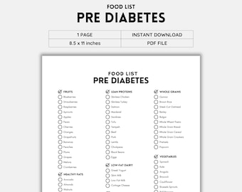 Pre Diabetes, Food List, Diabetes Food List, Diabetes Awareness, Shopping List, Grocery List, Diabetic Diet, Low Card Food List, PDF File