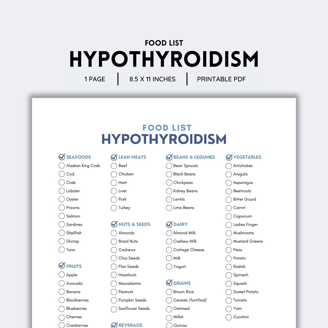 Hypothyroidism, Food List, Food Chart, Hypothyroidism Diet, Thyroid ...