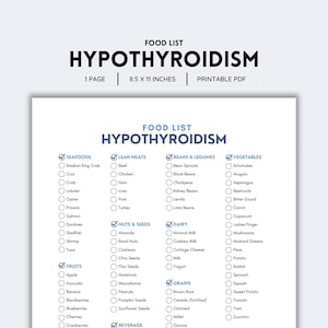 Hypothyreoïdie, voedingslijst, voedingskaart, hypothyreoïdiedieet, schildkliervriendelijk, boodschappenlijst, boodschappenlijst, voedselgids, lijst afdrukbaar, pdf