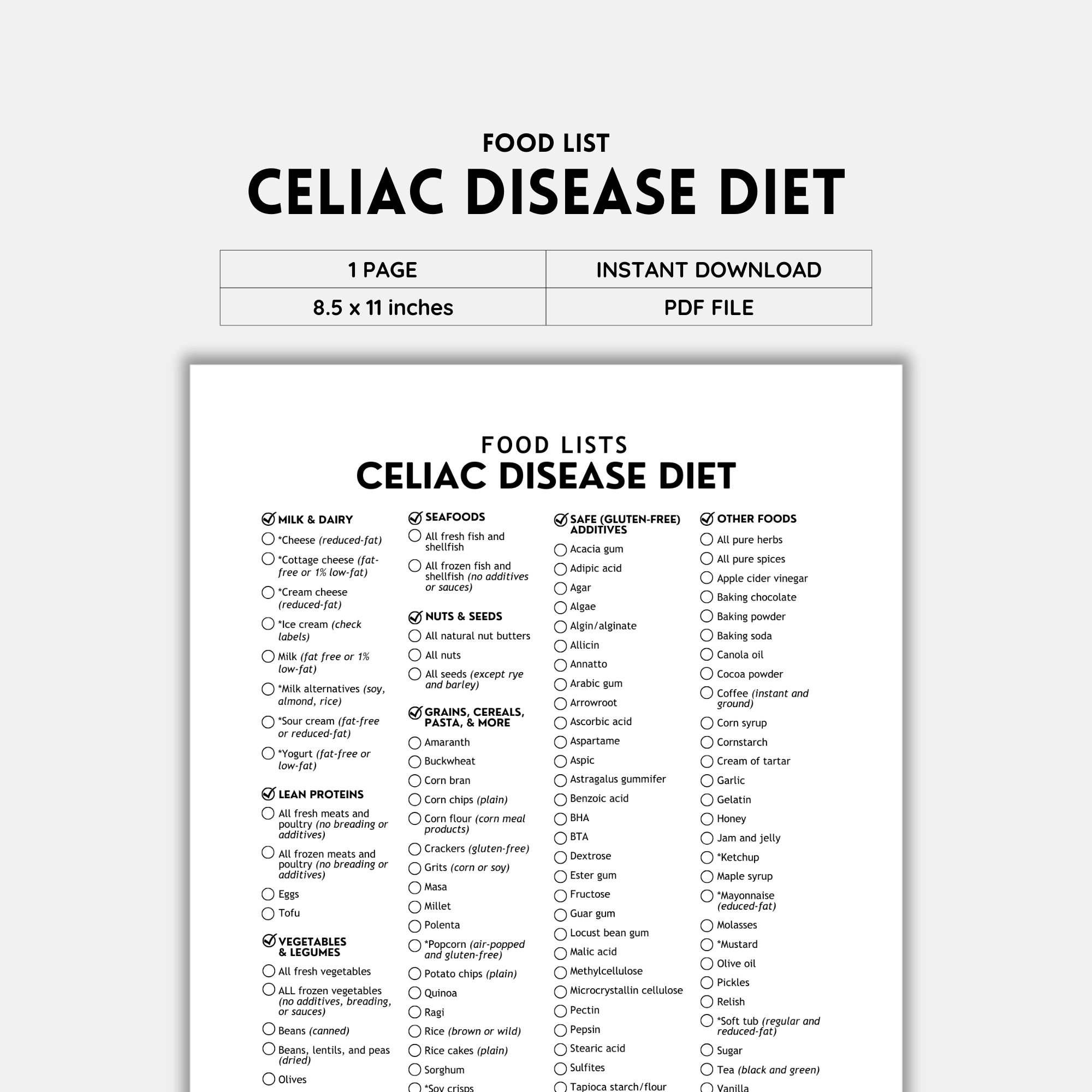 Celiac Disease, Gluten Free, Grocery Lists, Food Lists, Shopping List