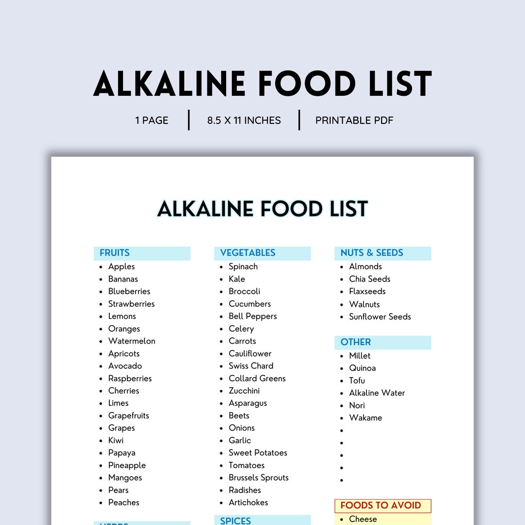Alkaline Food List, Grocery List, Alkaline Herbs, Shopping List, Food ...