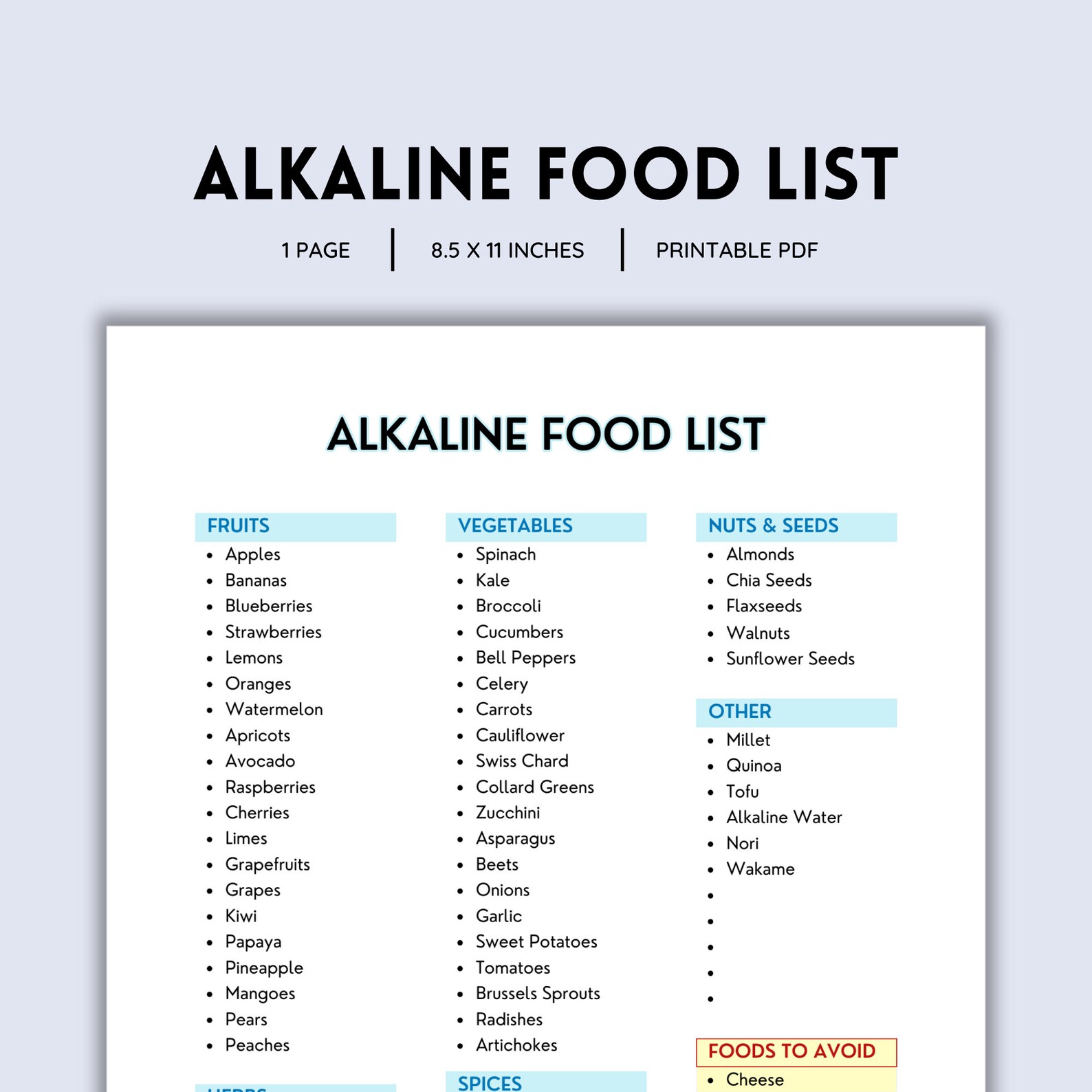 Alkaline Food List, Grocery List, Alkaline Herbs, Shopping List, Food ...