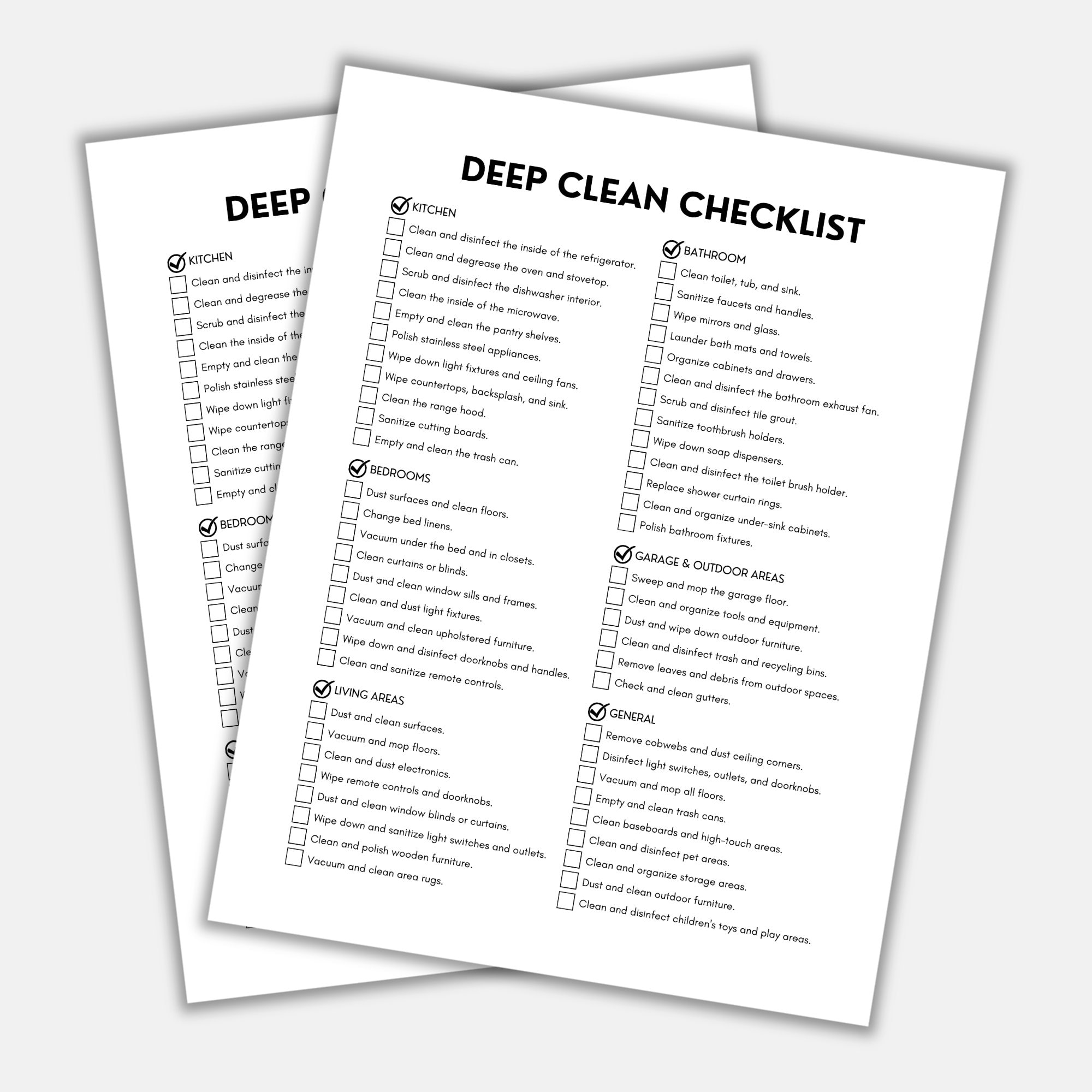 Deep Clean Checklist Printable Your Ultimate Cleaning Companion Etsy