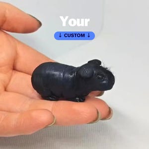 Cerdo flaco personalizado de arcilla, Escultura de conejillo de indias, Mini conejillo flaco, Amantes de los conejillos de indias, Mini conejillos de indias personalizados, retrato pequeño de conejillo de indias