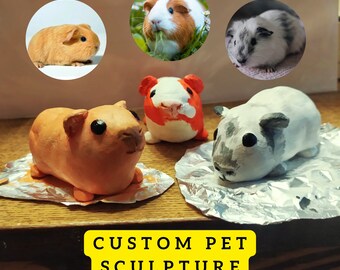 Custom Guinea Pig Sculptures, Mini Guinea Pig Figurines, guinea pig ornaments, Art Guinea Pig memorial