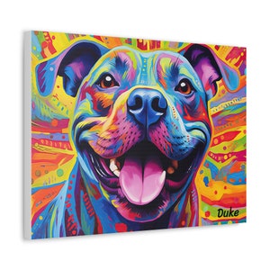 Personalized Pet Staffordshire Bull Terrier Art Canvas, Dog Canvas, Abstract Art, Custom image 1