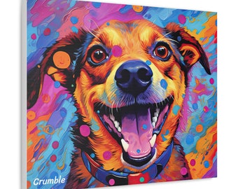 Customised Pet Jack Russell Art Canvas, Dog Canvas, Abstract Art, Personalized