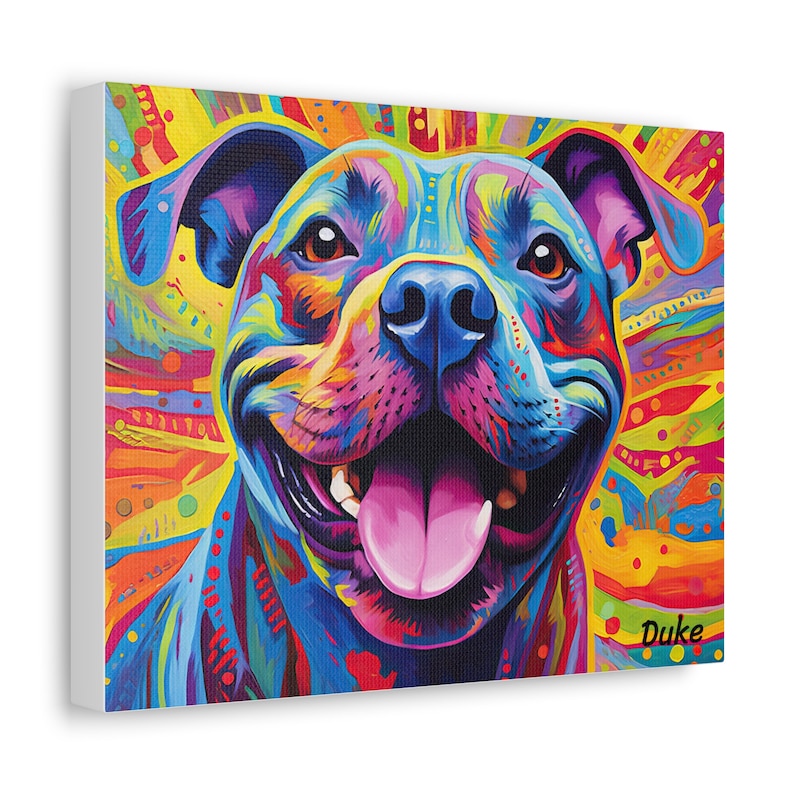 Personalized Pet Staffordshire Bull Terrier Art Canvas, Dog Canvas, Abstract Art, Custom image 5