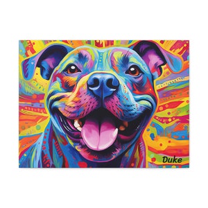 Personalized Pet Staffordshire Bull Terrier Art Canvas, Dog Canvas, Abstract Art, Custom image 4