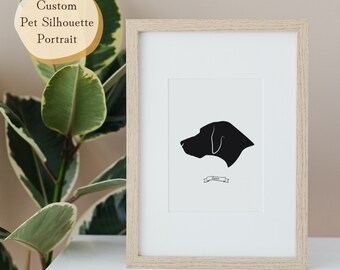 Custom Pet Silhouette Portrait | Dog & Cat Silhouette Art | Home decor | Family Portrait | Digital Download | Printable | Ideal Gift