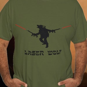LASER WOLF TEE - Fiddler on the Roof, movie, shirt, funny, Lazar Wolf, butcher, pew pew, Ahh-wooo, classic, musical, what&#39;s done is done