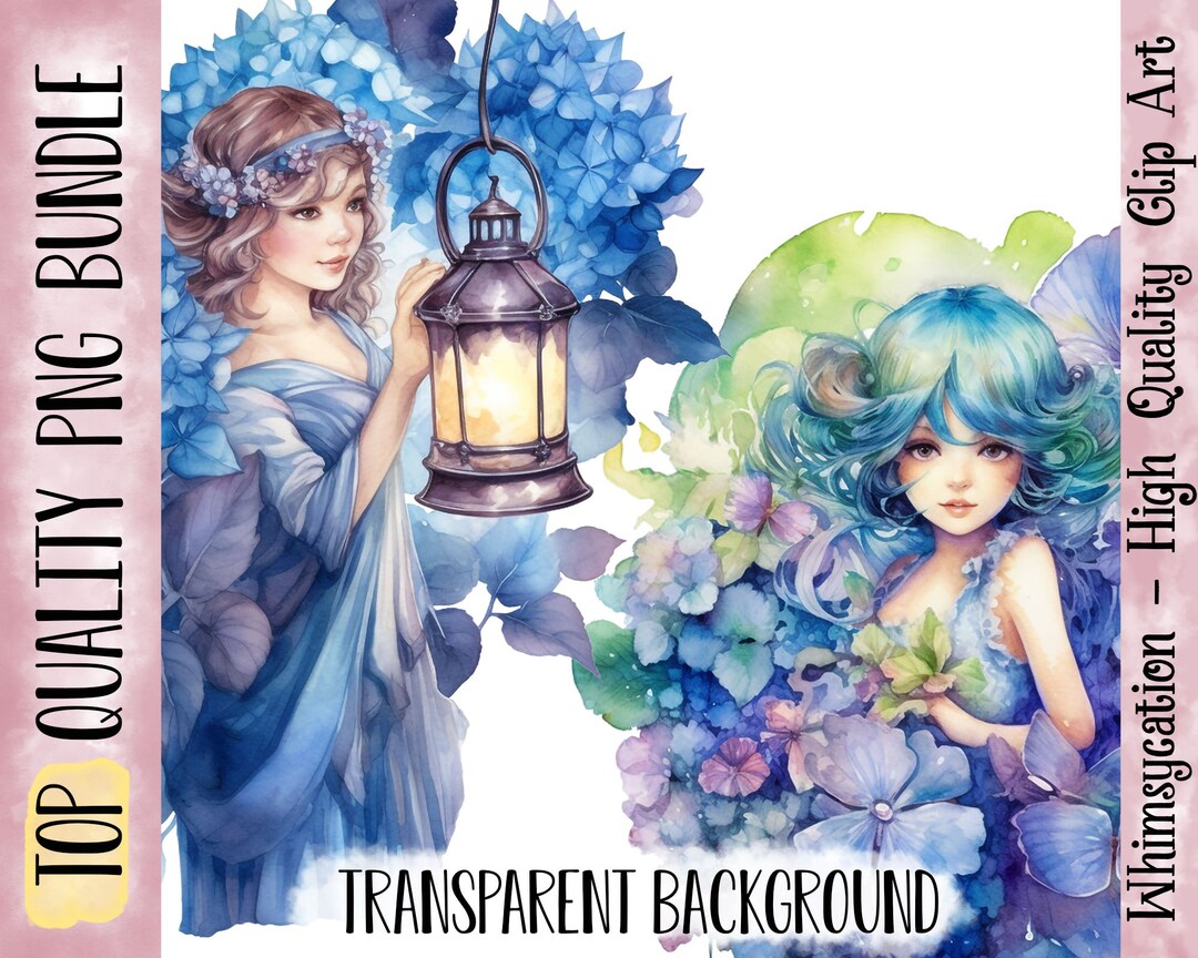 Hydrangea Fairy Clipart Bundle Set 2 High Quality - Etsy