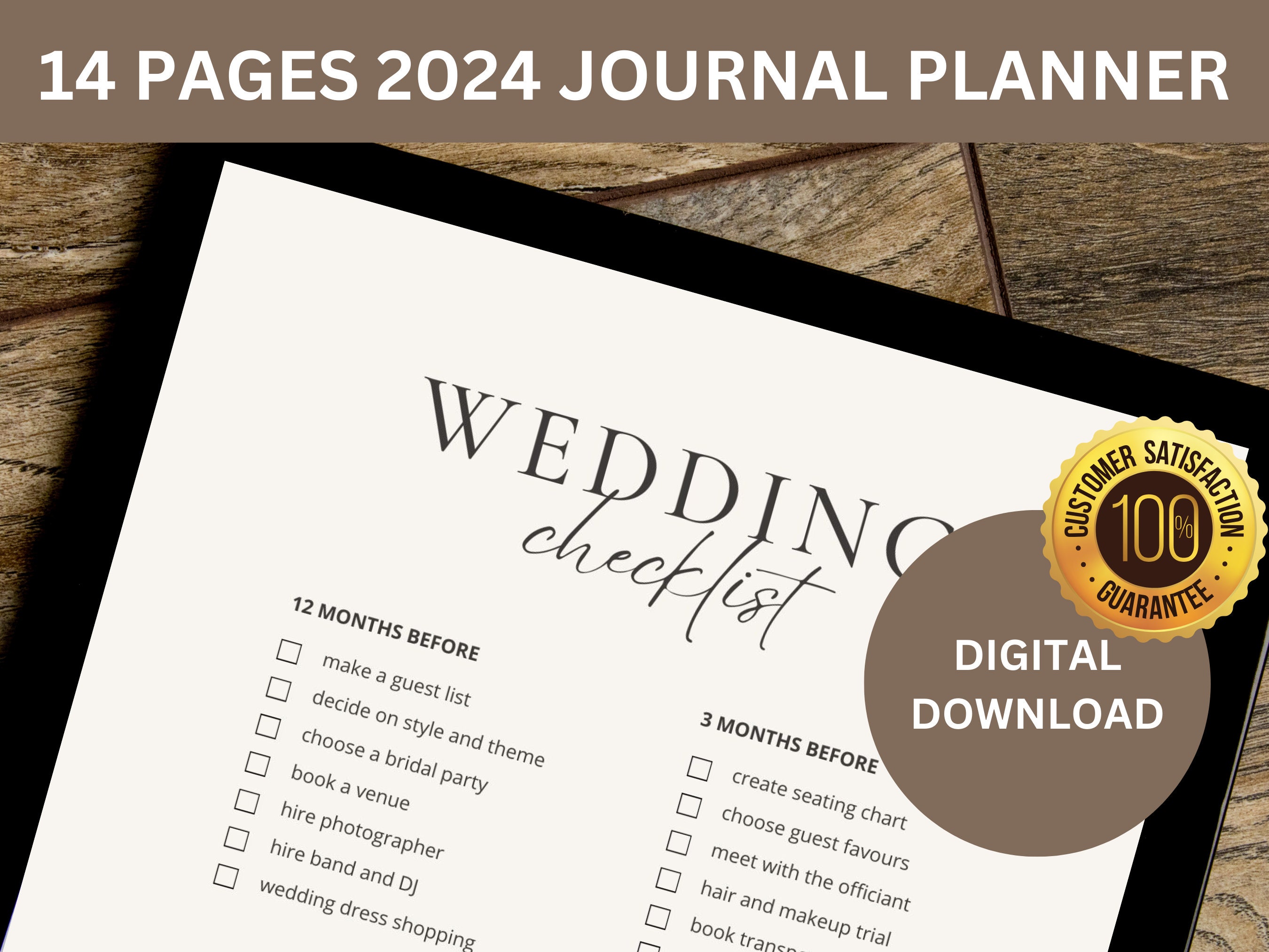 2024 Digital Planner, Dated Planner, 2024 Year Journal, Weekly Planner ...